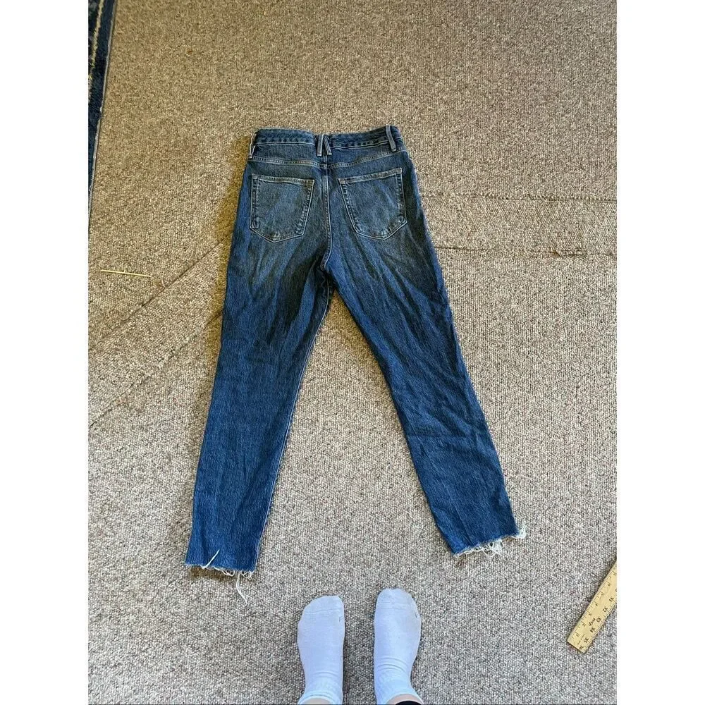 Good American Good Classic Raw Hem High Waist Slim Jeans - Picture 6 of 7